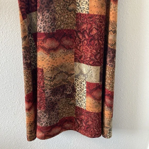 Vintage 90's Skirt Size 4 (XS) Red Multicolor Animal Print Long Artsy Retro Boho - Picture 12 of 16